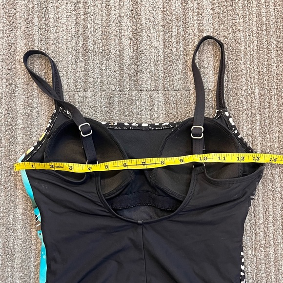 Dana Buchman Swimsuit Black One Piece Hawaiian Floral Animal Print 10 - Picture 6 of 6